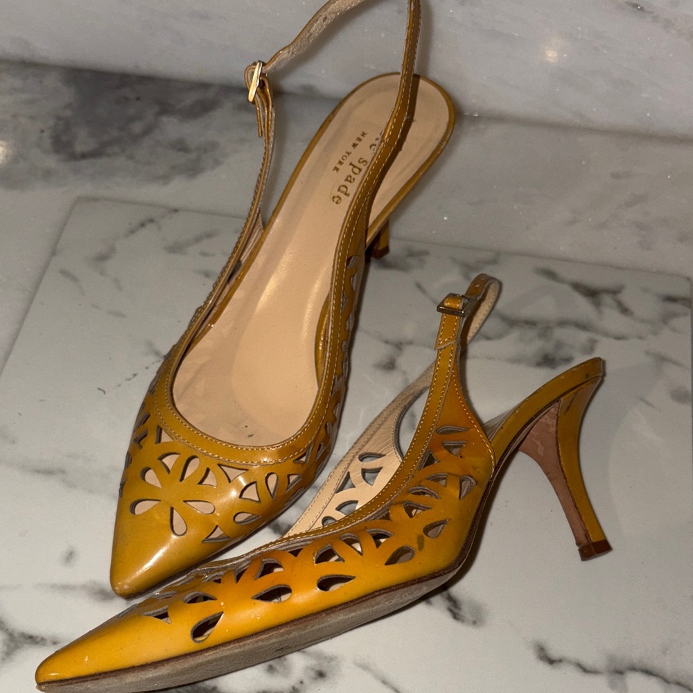Kate Spade Women's Yellow Slingback Heels